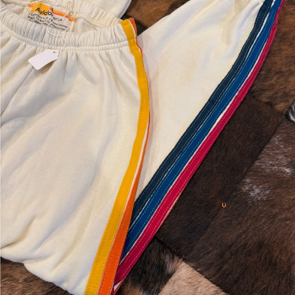 Aviator Nation Off-White Joggers with Multicolor Stripes - Picture 8 of 8